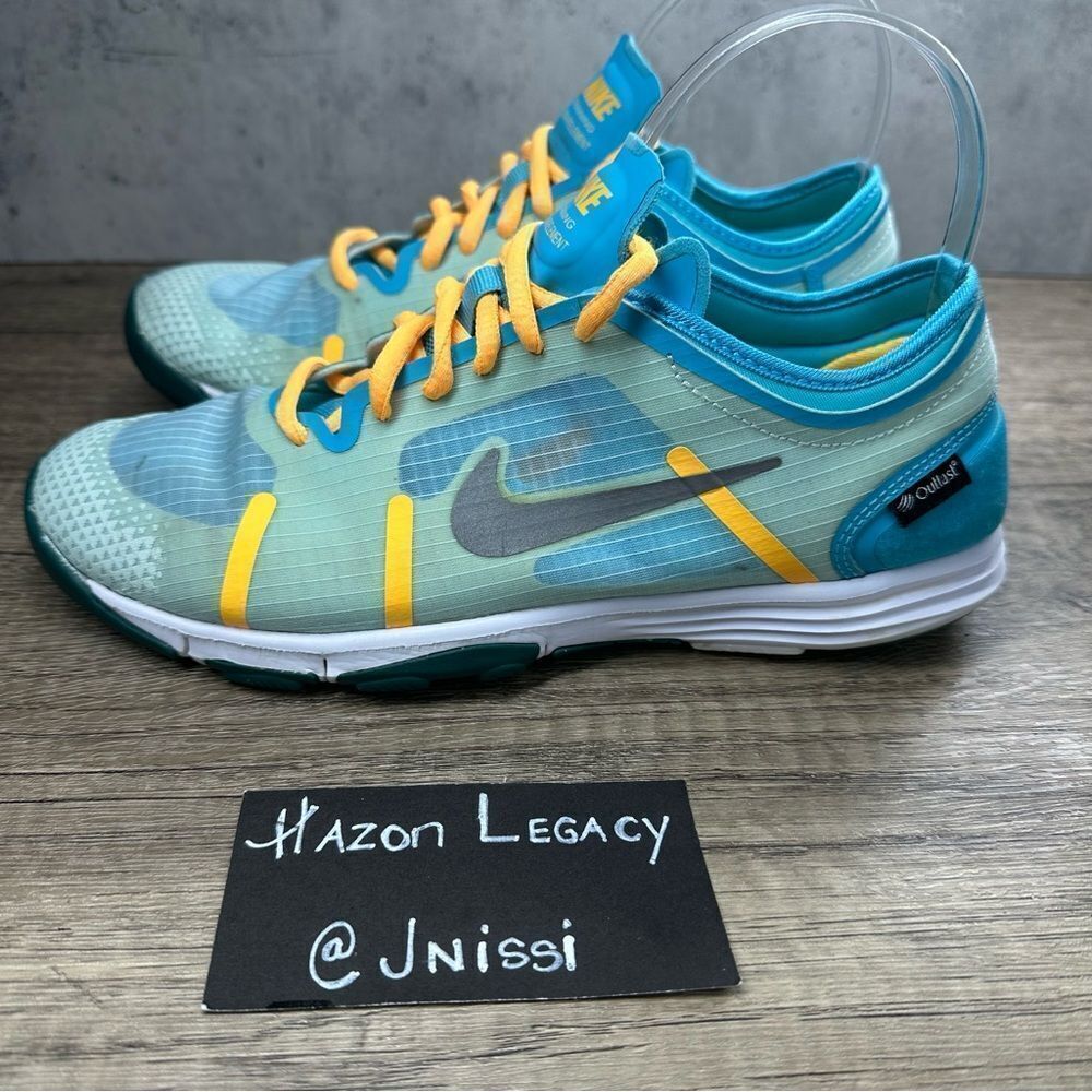 Nike~Women’s~Lunar Element Teal/Gold ‎ Training Sneakers~Size 7